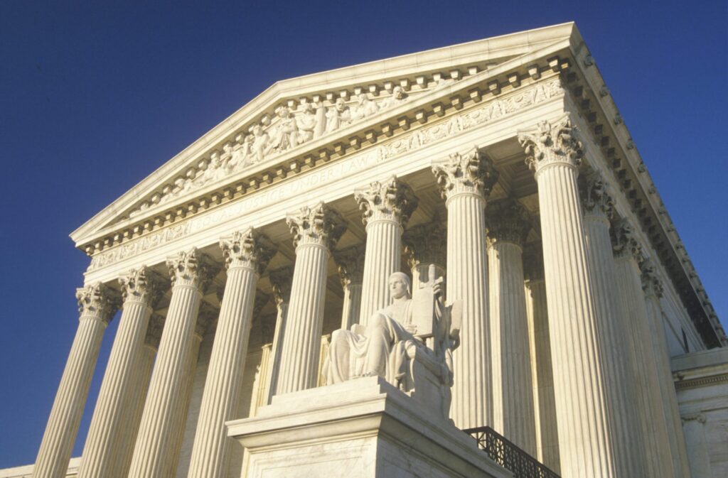 The outside of the Supreme Court, representing how one can benefit from calling a Portland criminal defense lawyer.