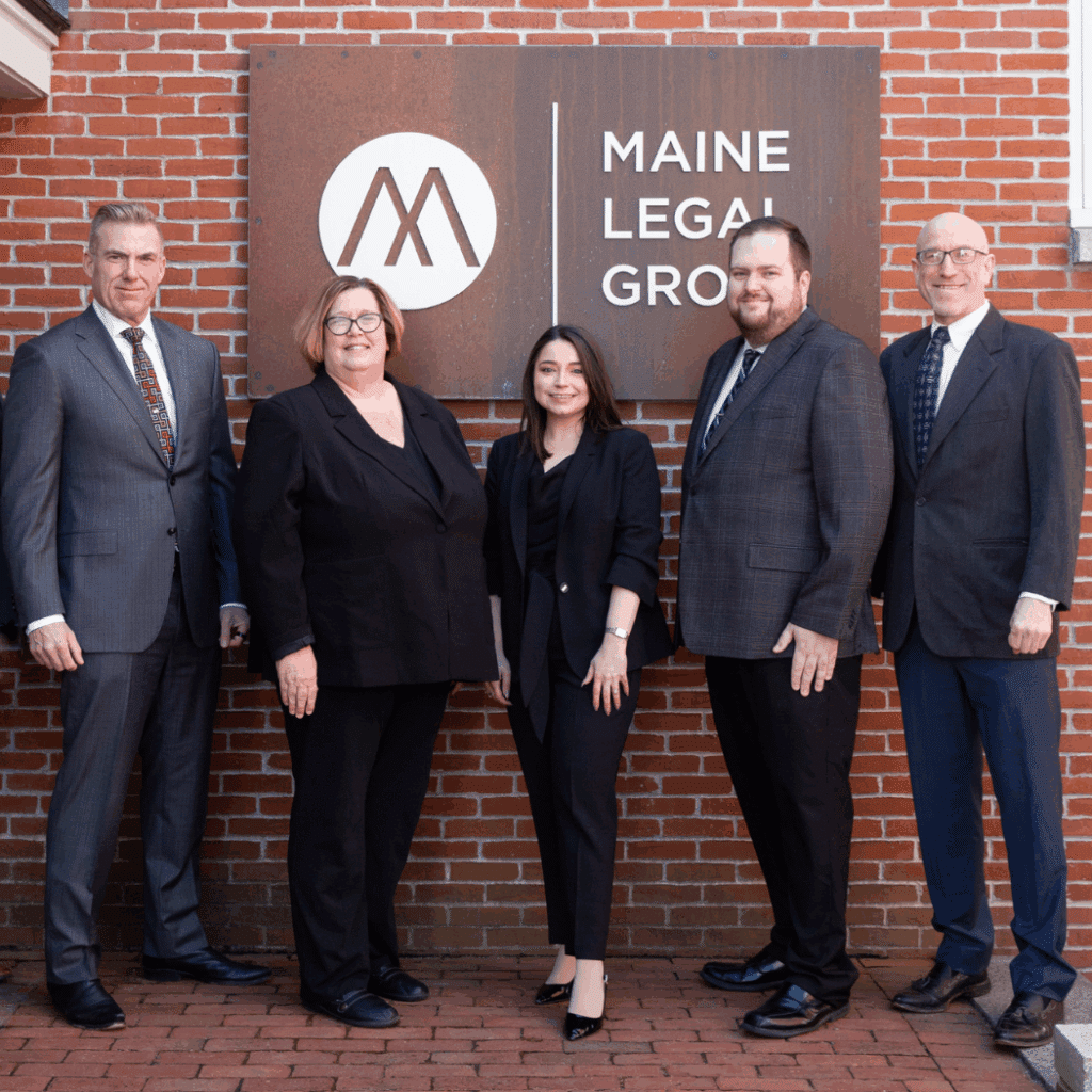 The Maine Criminal Defense Group Team Photo Alternate Photo Outside the Kennebunk, Maine Office Led by William Bly